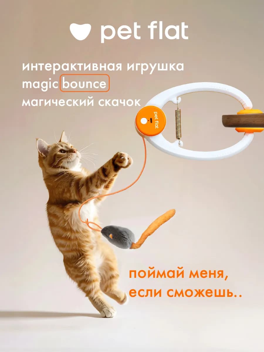 Игрушка для кошек дразнилка подвесная интерактивная с мышкой