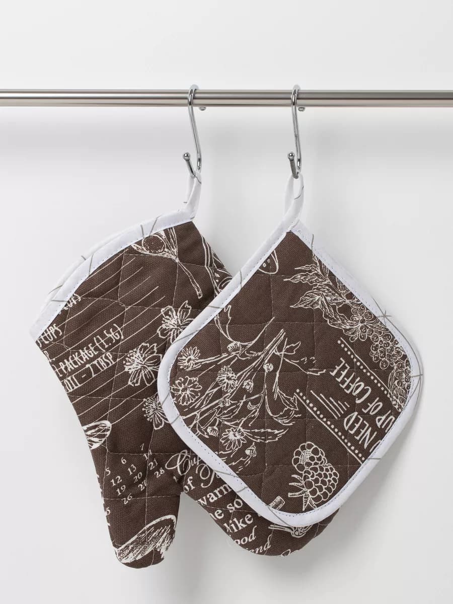 Прихватки кухонные набор с рукавицей 2 шт