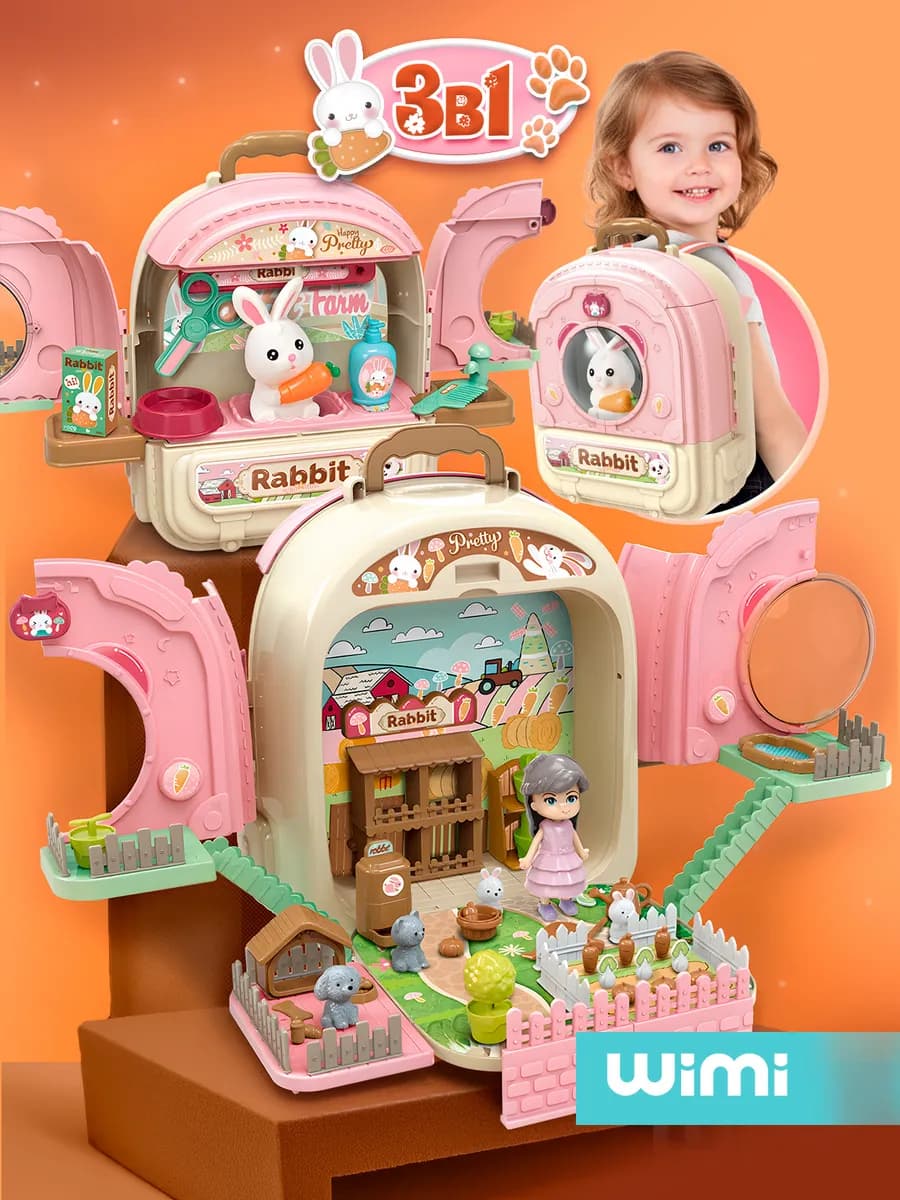 Кукольный домик рюкзак, игровой набор