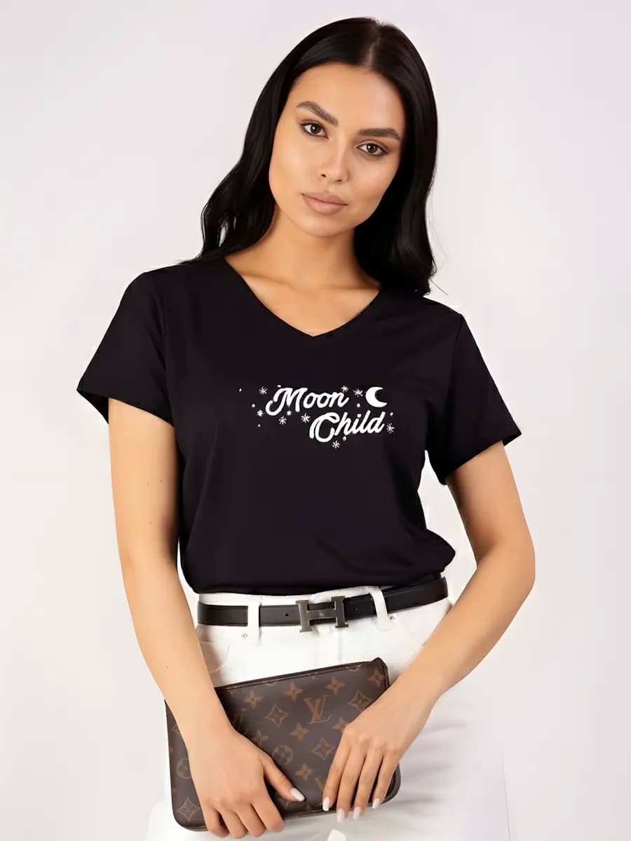 Футболка с V вырезом домашняя