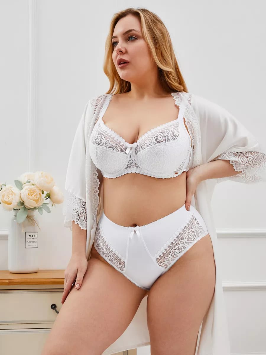 Комплект белья кружевной большие размеры