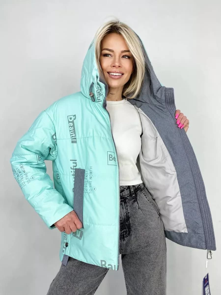 Куртка демисезонная с капюшоном болоньевая