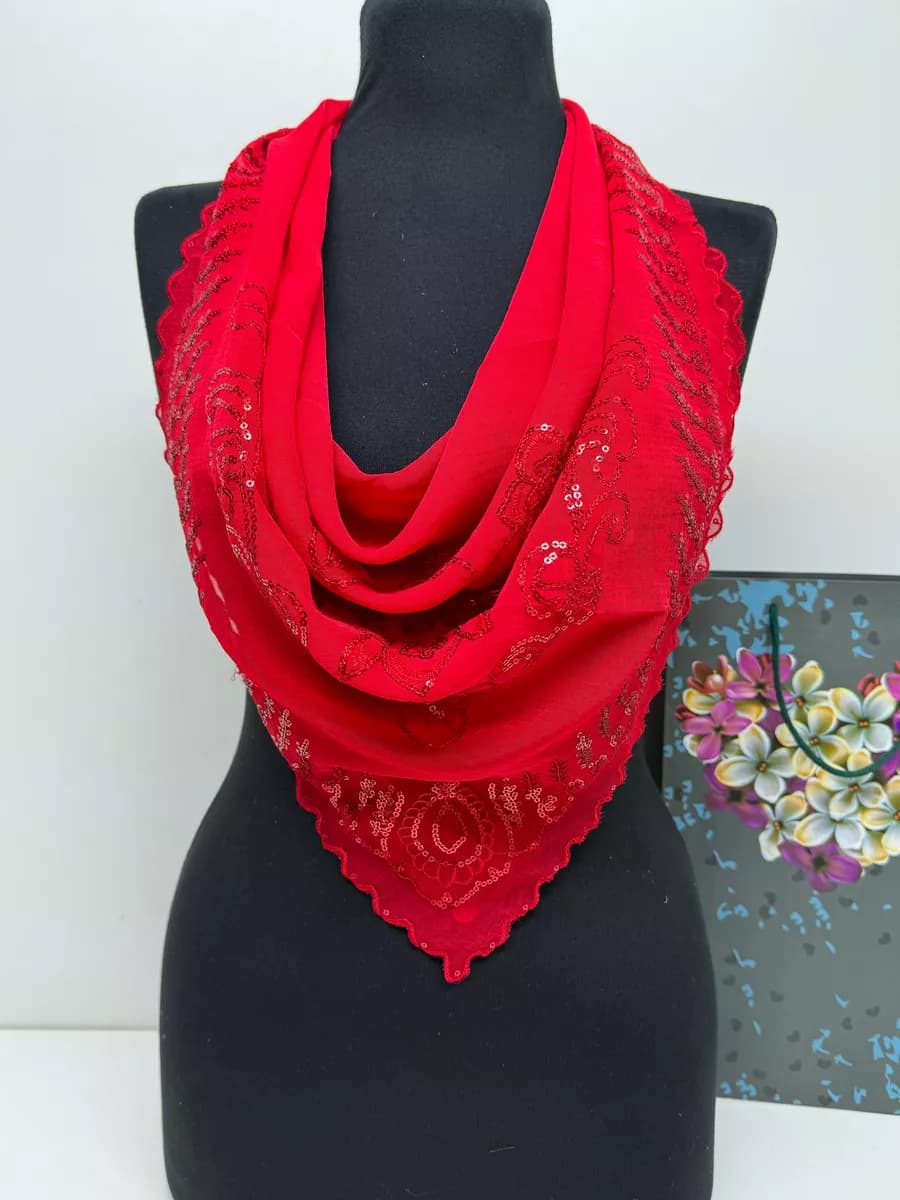 Платок косынка ажурная на шею на голову женская