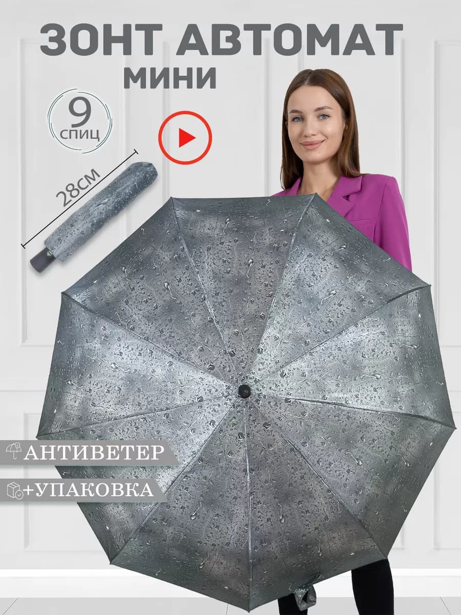 Зонт автомат антиветер складной
