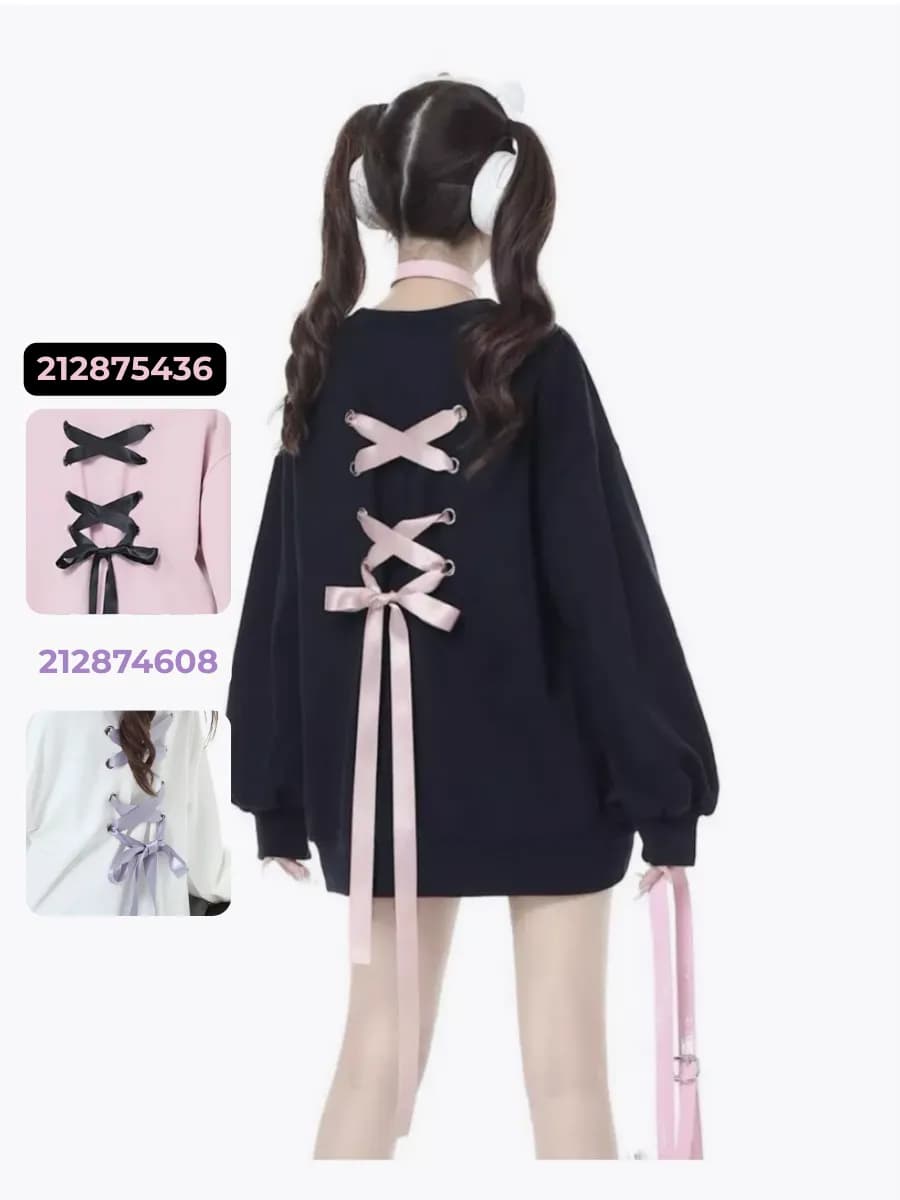 Оверсайз свитшот y2k со шнуровкой