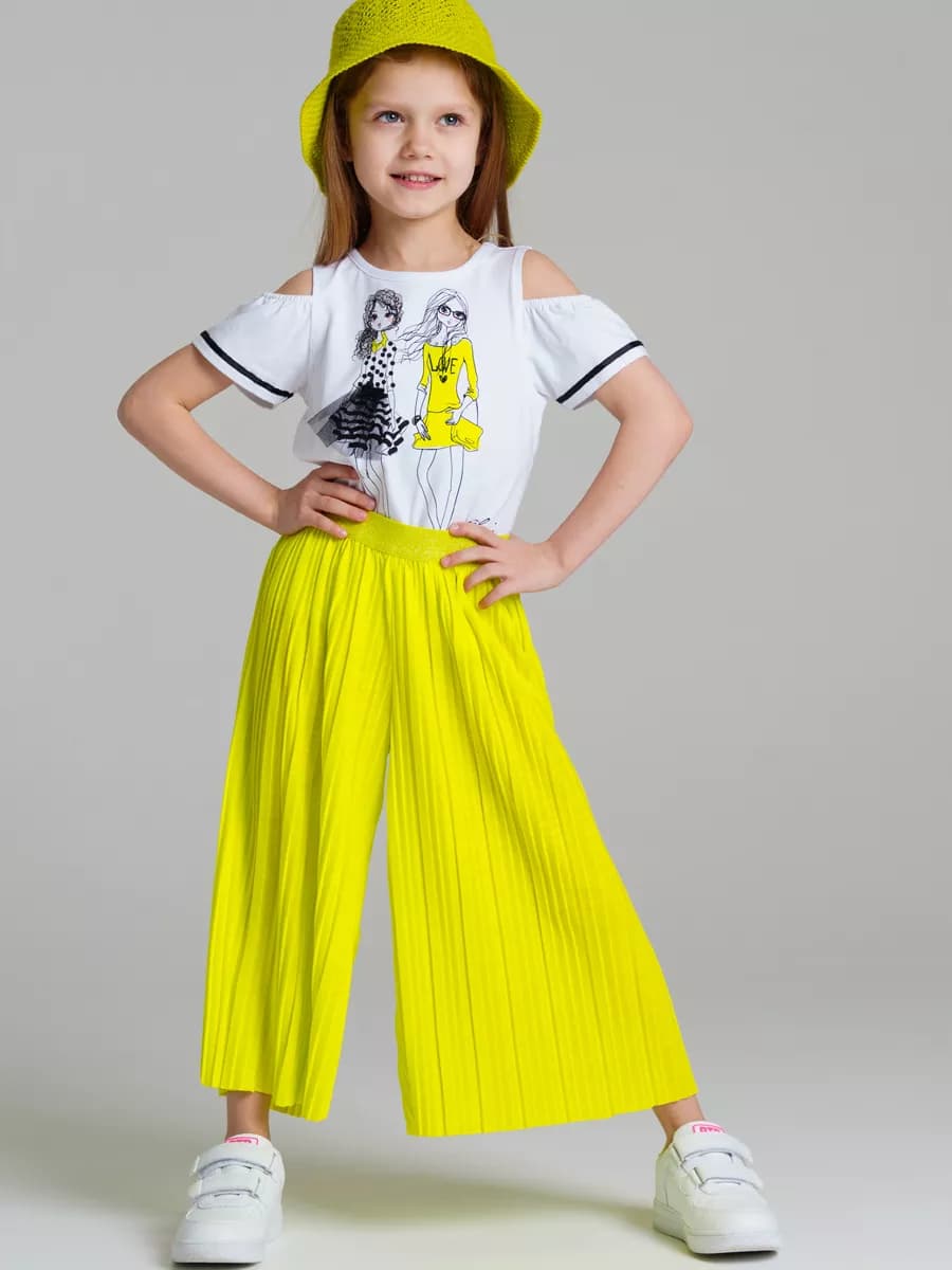 Брюки кюлоты на резинке детские в садик