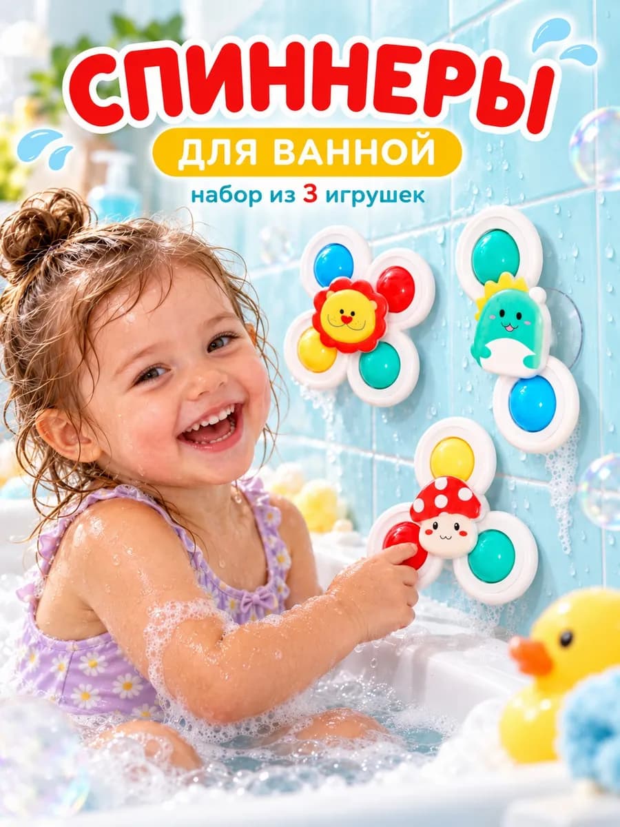 Набор детских спиннеров на присосках