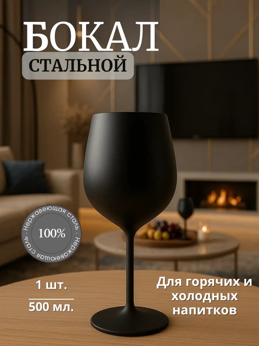 Бокал для вина металлический большой