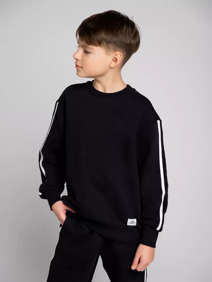 Толстовка свитшот для мальчика подростка черный школьный