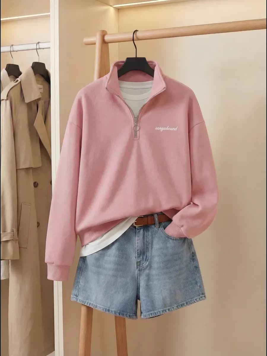 Толстовка зипка у2к оверсайз на осень - фото 1