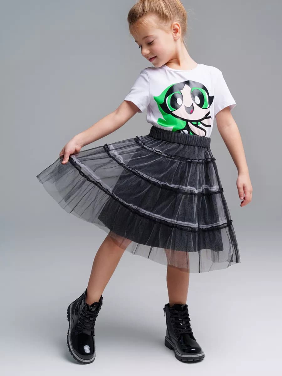 Юбка с верхом из сетки