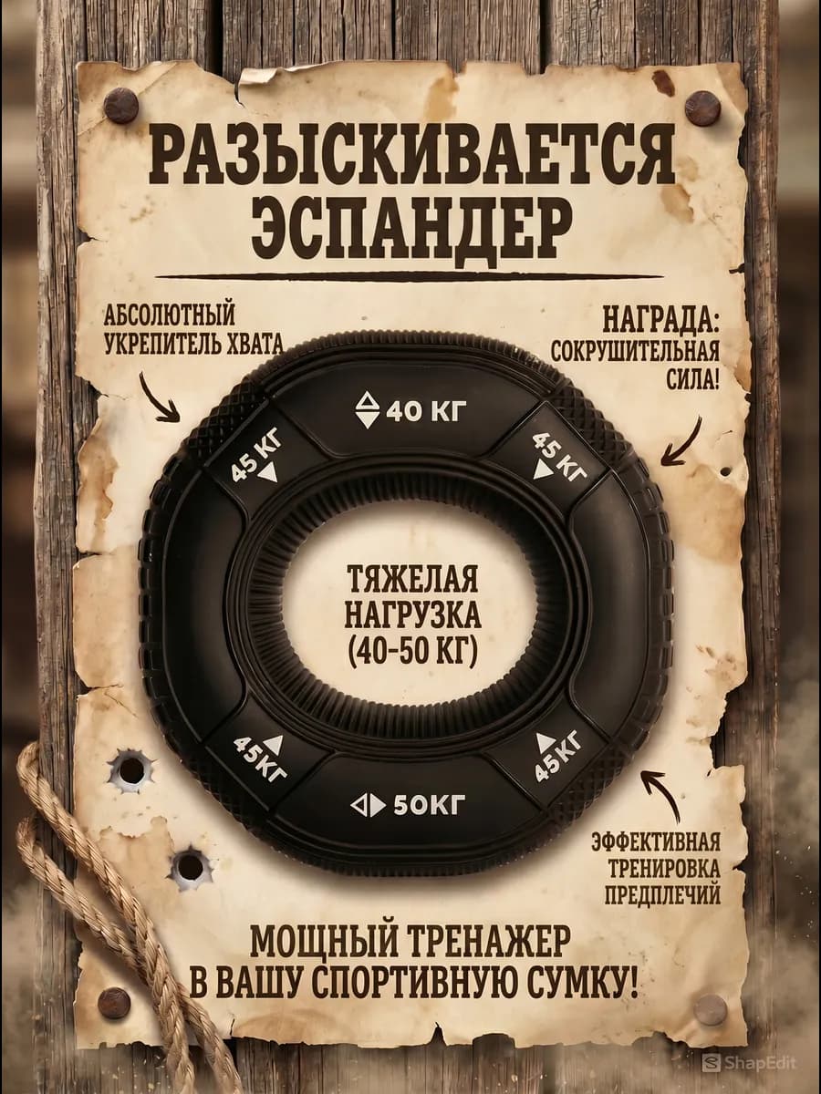 Эспандер кистевой мужской для рук резиновый 40 - 50 кг