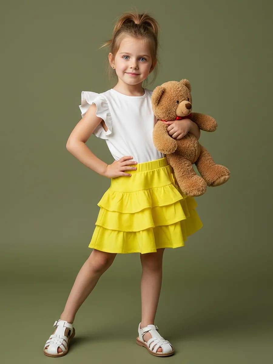 Юбка 3-12 хлопковая летняя в садик с воланами