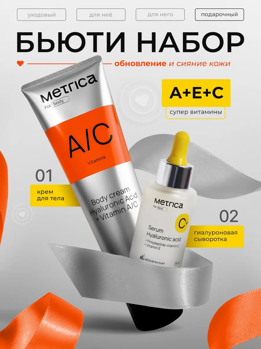 Подарочный набор "Сыворотка Вит С + Крем для тела"