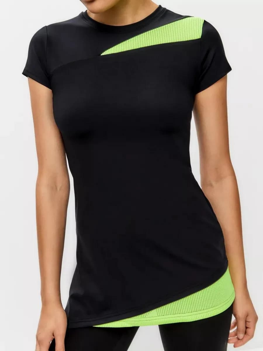 Футболка удлиненная спортивная туника для фитнеса