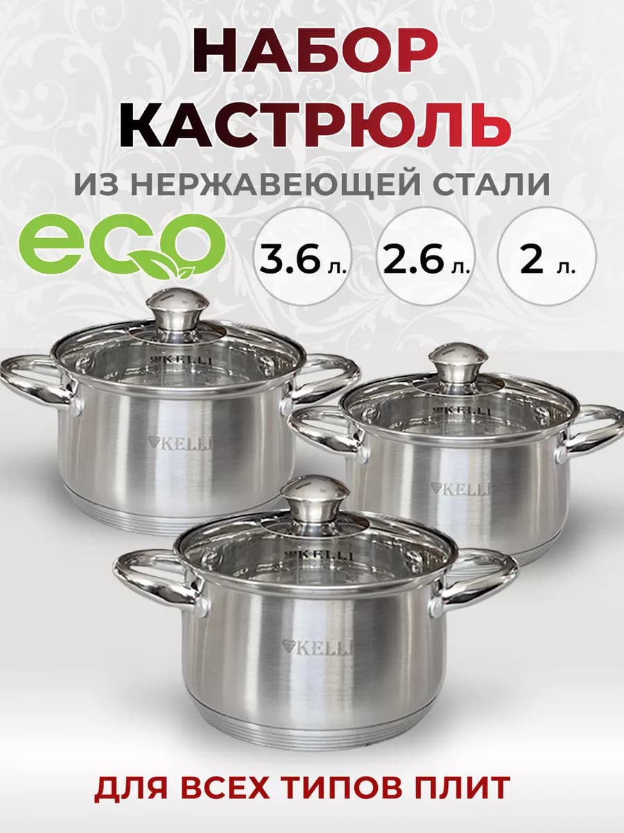 Набор кастрюль с крышками