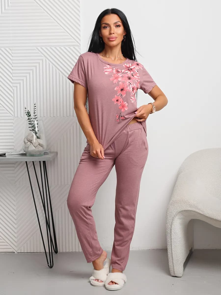 Домашний костюм новогодний пижама больших размеров