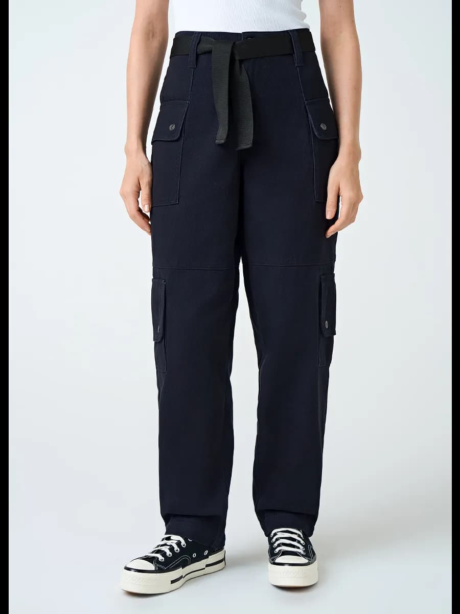 Брюки-карго хлопковые черные