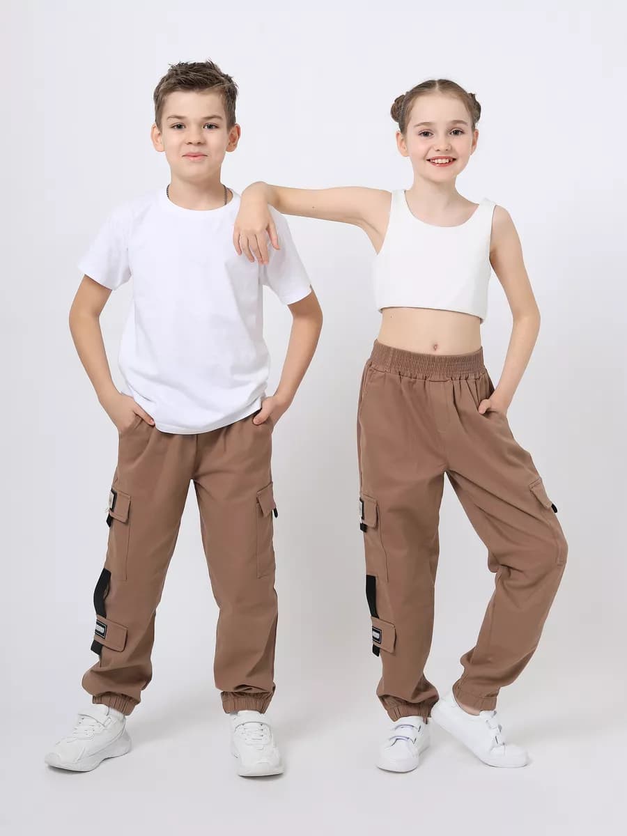 Джоггеры с карманами джинсовые