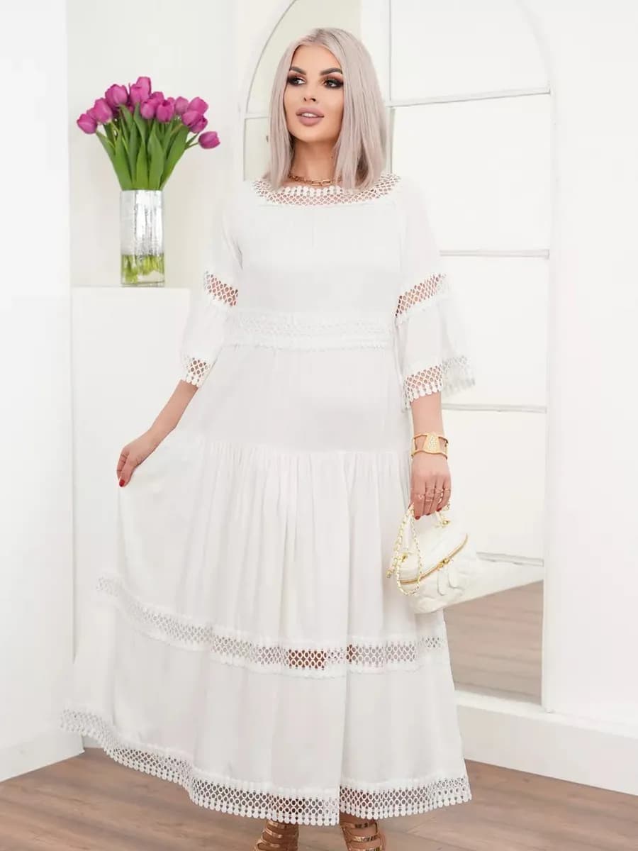 Платье длинное из хлопка больших размеров