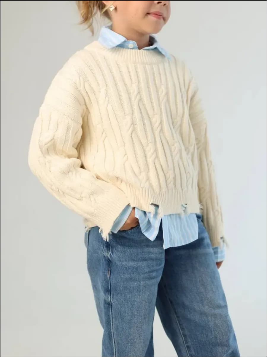 Свитер оверсайз укороченный рваный