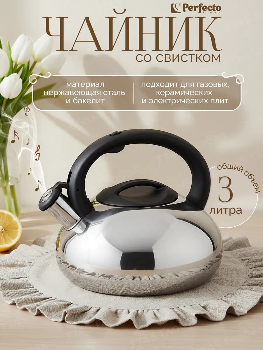 Чайник со свистком для газовой плиты 3л