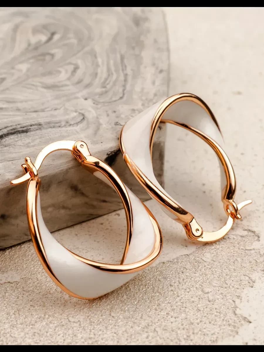 Серьги бижутерия позолоченные круглые вечерние украшения