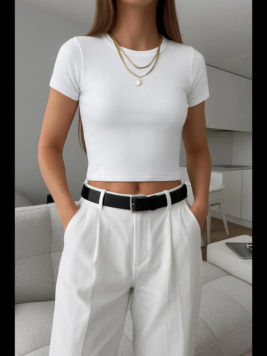 Кроп топ в рубчик