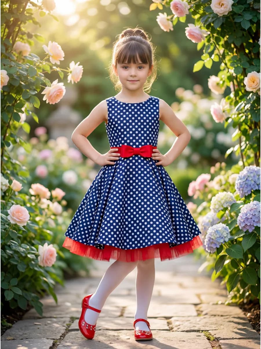 Платье праздничное нарядное в горошек новогоднее