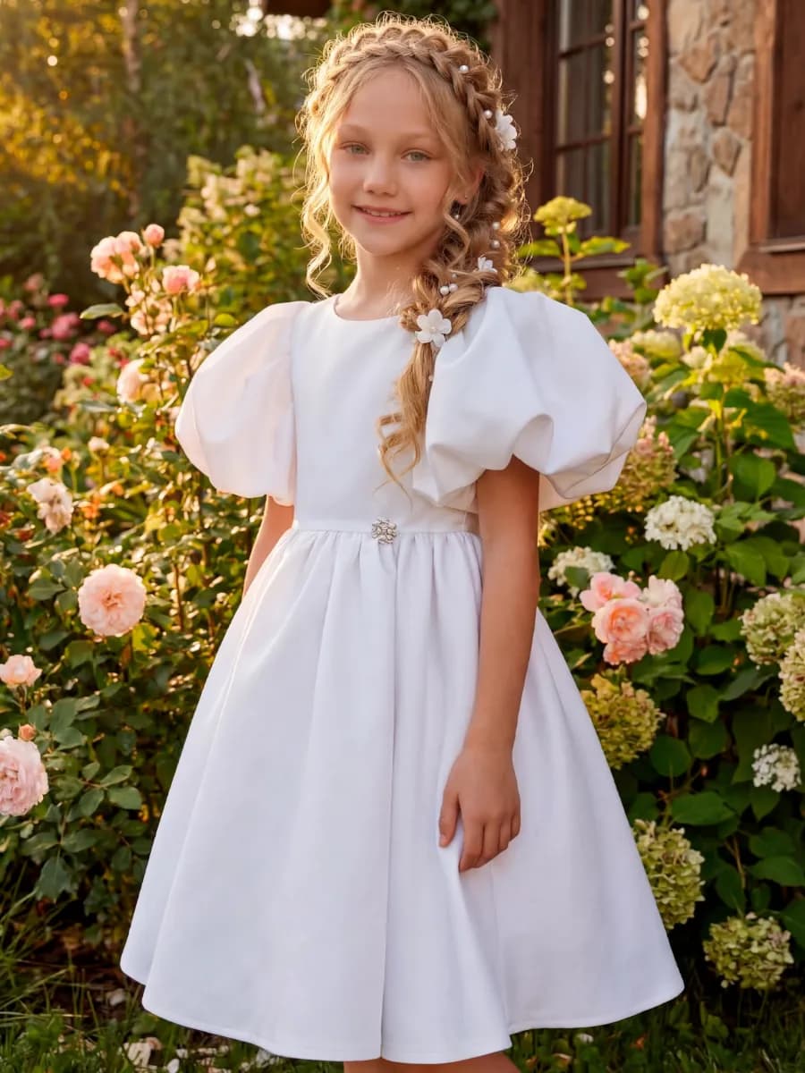 Платье праздничное нарядное новогоднее снежинка - фото 1