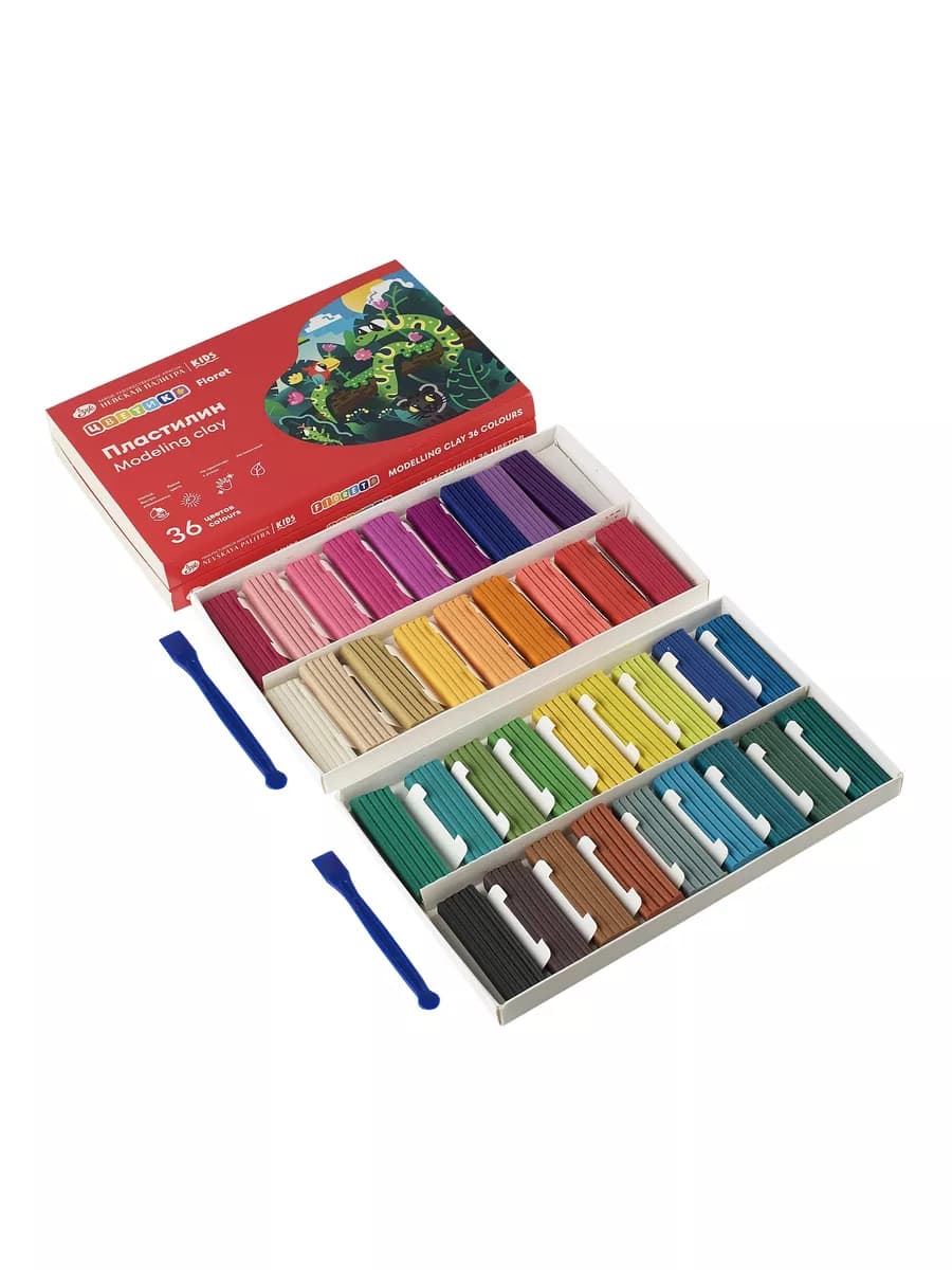 Пластилин классический 36 цветов, 540 грамм