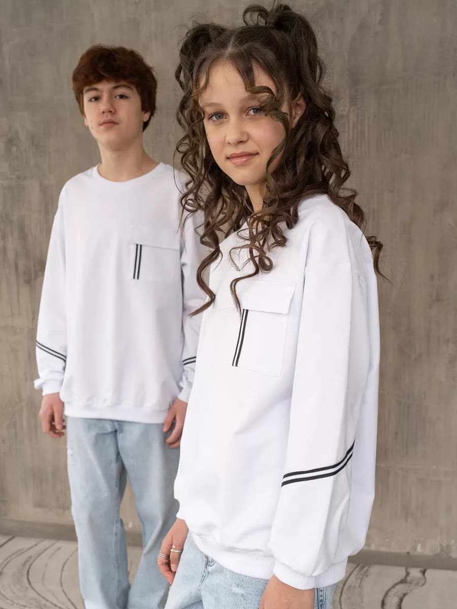 Свитшот школьный с карманом оверсайз Y2k - фото 1