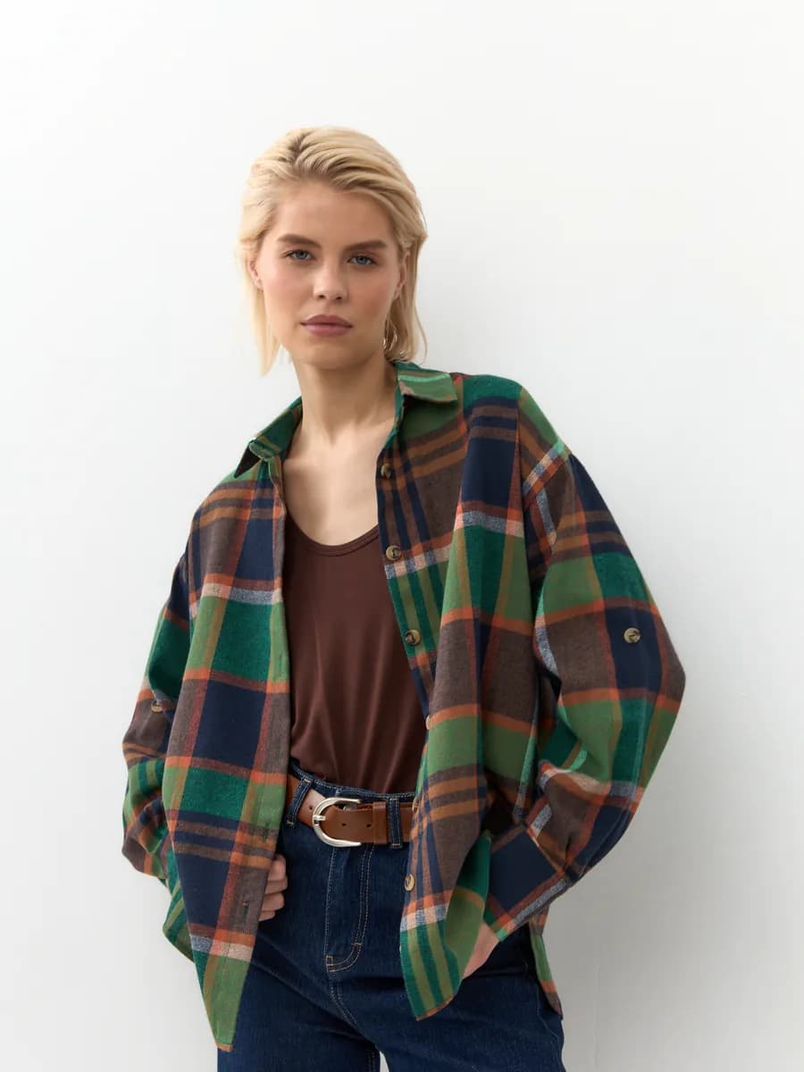 Рубашка в клетку оверсайз