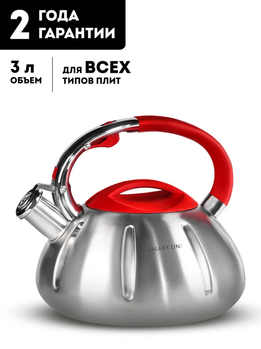 Чайник металлический со свистком GL9208