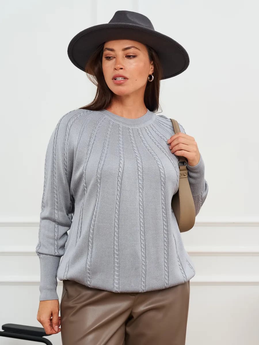 Джемпер вязаный больших размеров