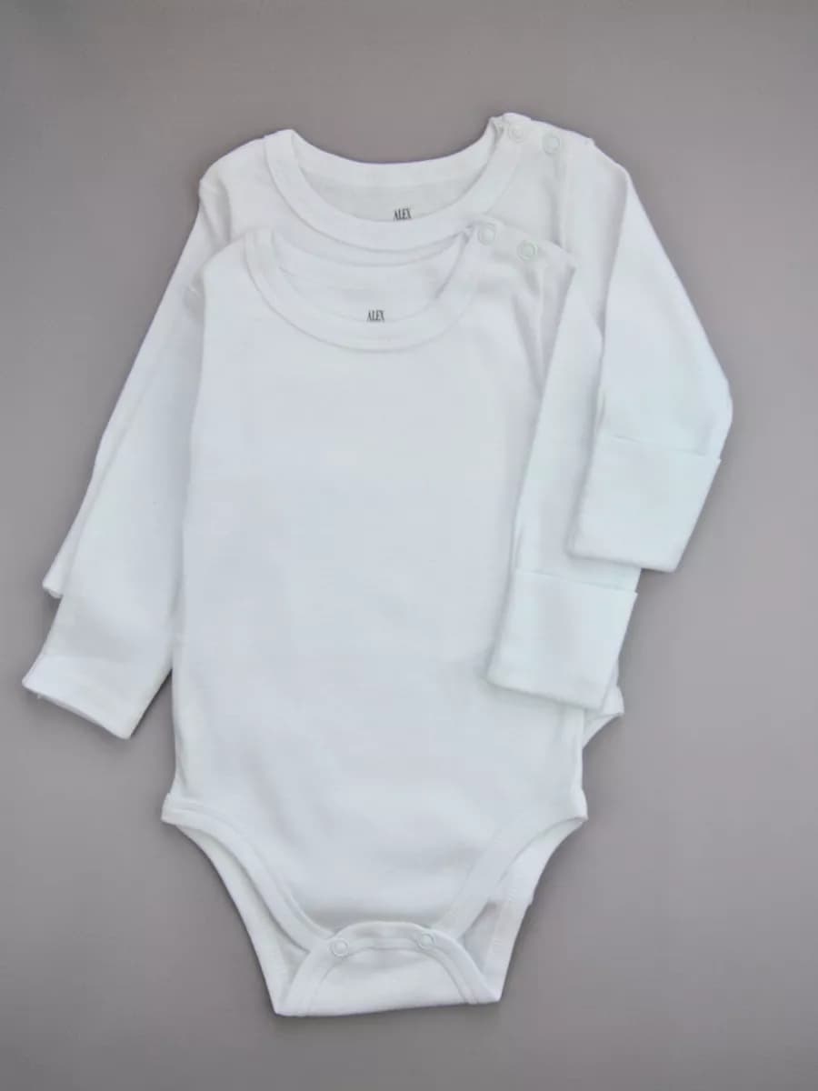 Комплект боди для новорожденных длинный рукав 2 шт