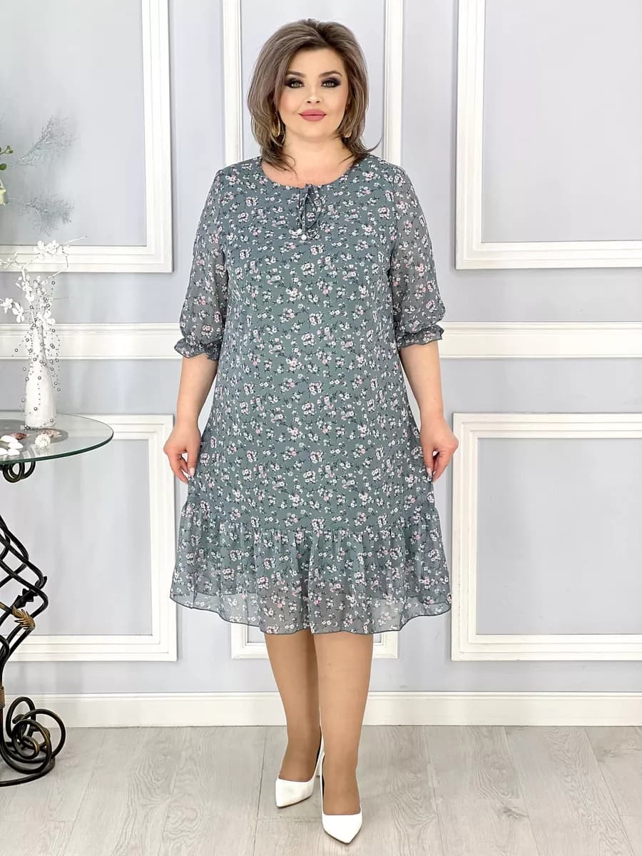 Платье весеннее повседневное больших размеров