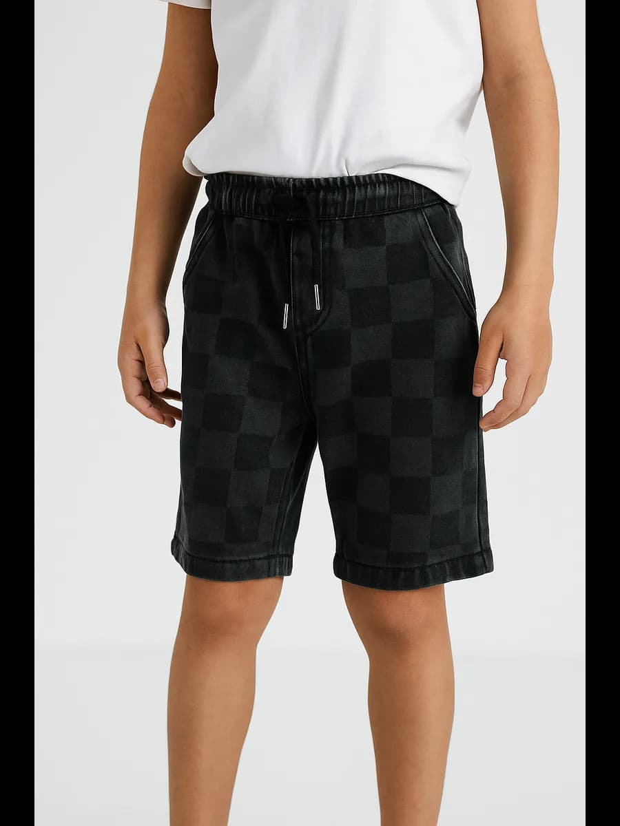 Шорты джинсовые серые с принтом