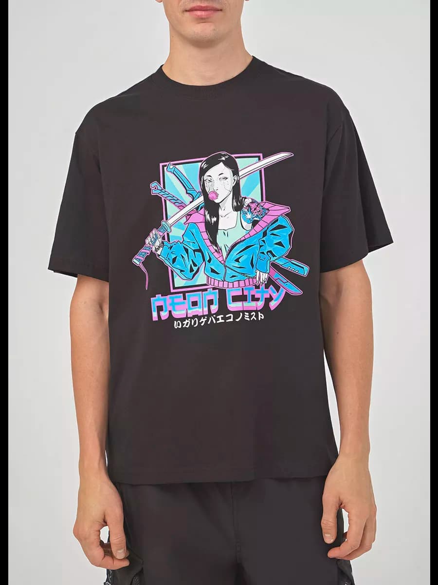 Свободная футболка хлопковая с принтом