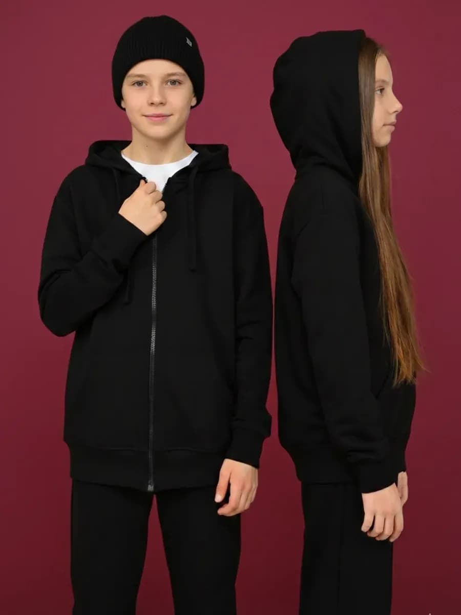 Толстовка на молнии трикотажная зипка тонкая - фото 1
