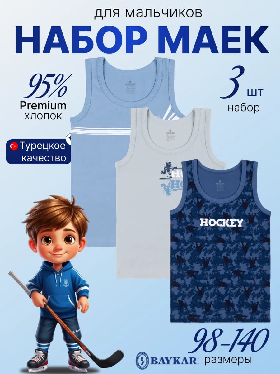 Майка детская бельевая набор 3 шт