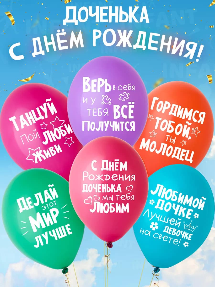 Шары с Днем рождения доченька