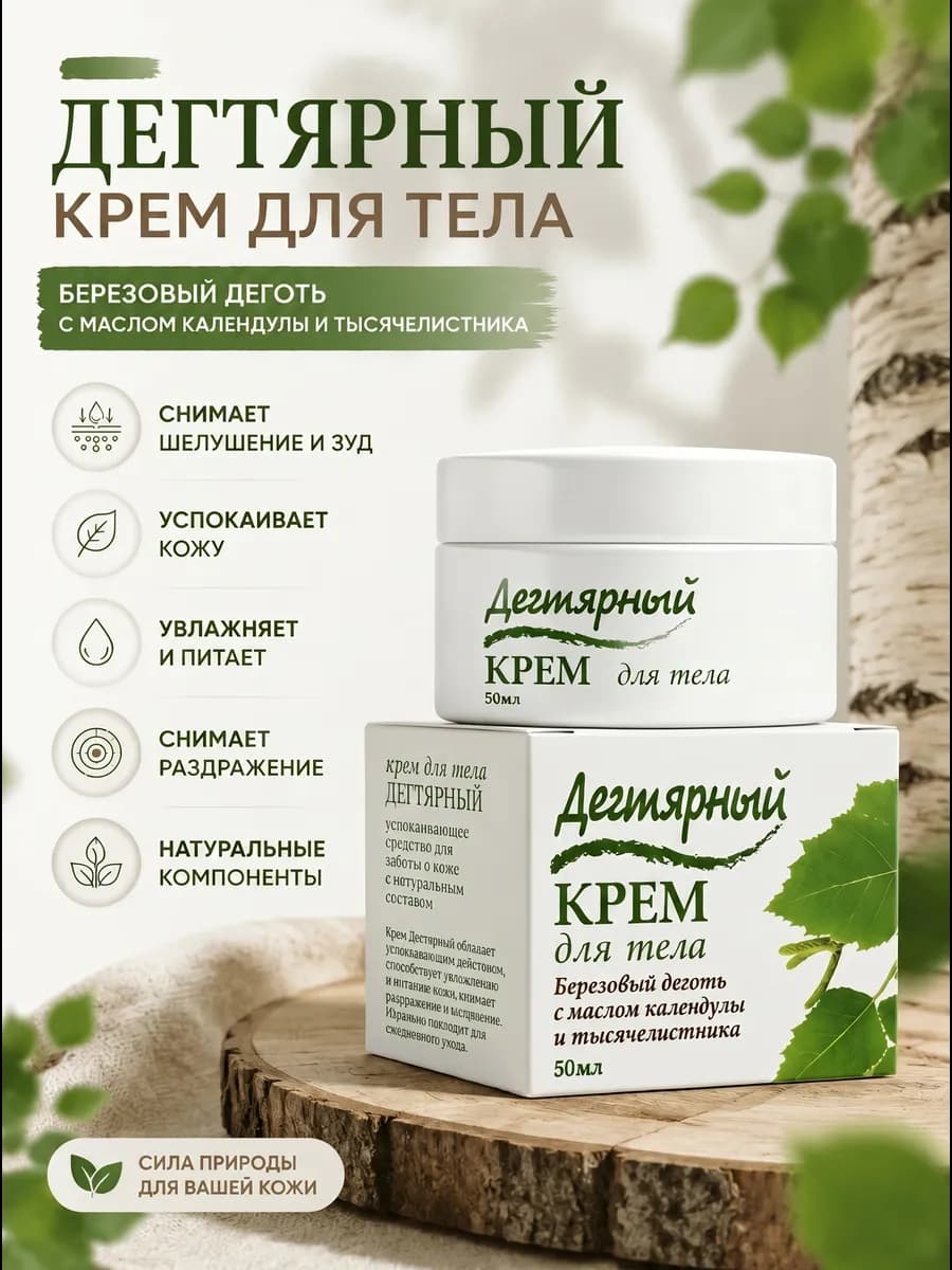 Дегтярный Крем для Тела, 50 мл