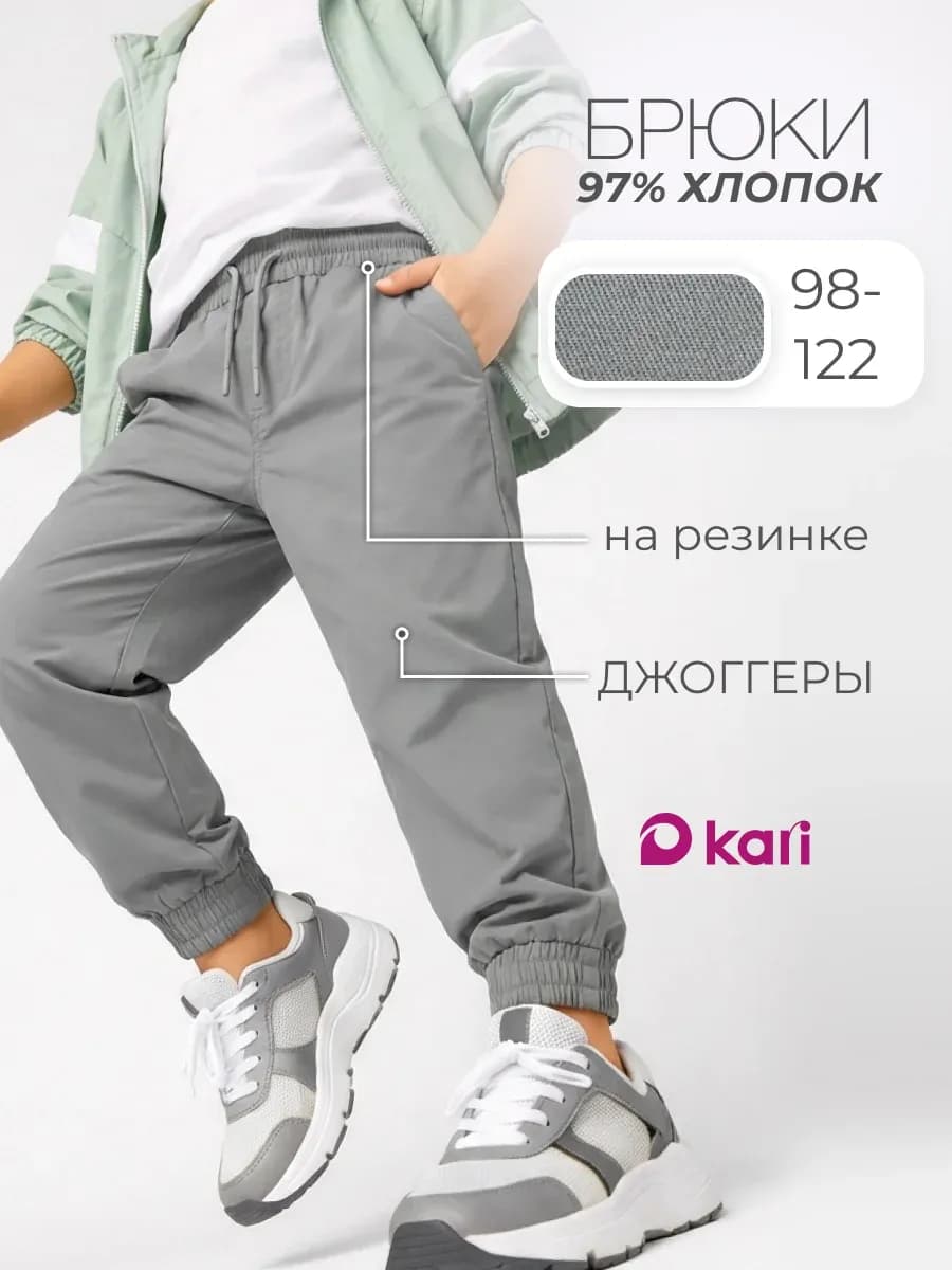 Брюки для мальчика серые на резинке