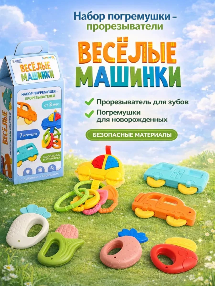 Прорезыватель для зубов погремушки для новорожденных