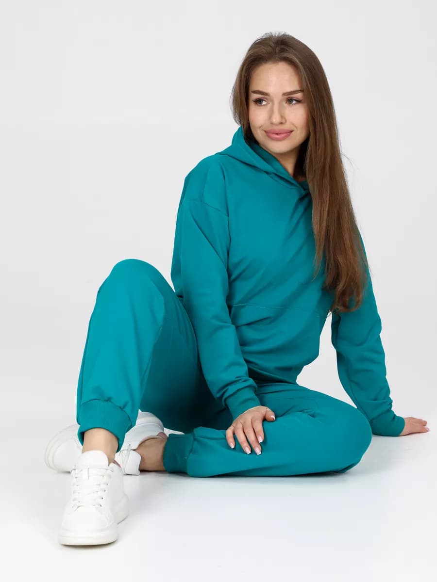 спортивный костюм с капюшоном оверсайз домашний осенний