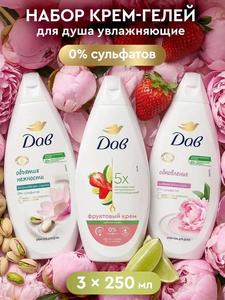 Гель для душа женский набор 250 мл 3 шт