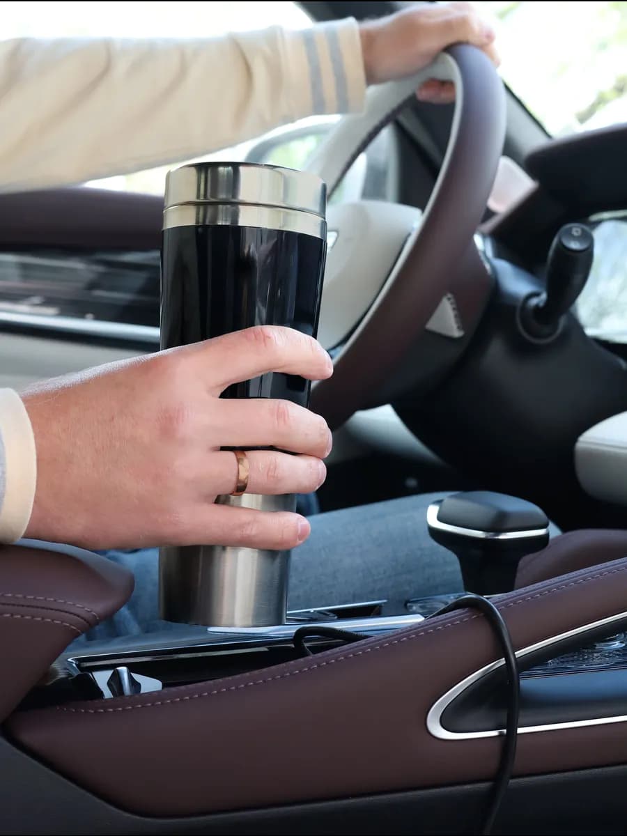 Термокружка для авто с подогревом от прикуривателя 450мл - фото 1