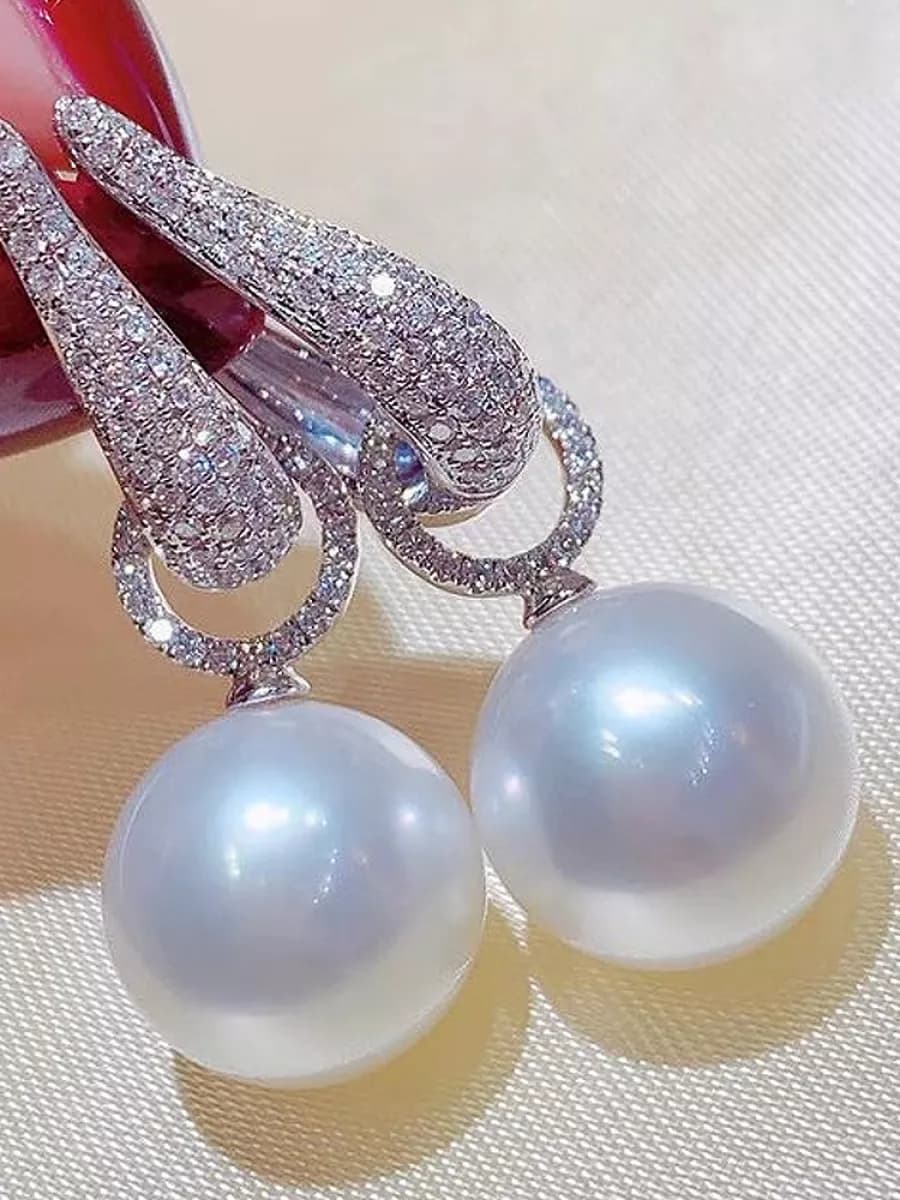 Серьги бижутерия с искусственным жемчугом длинные висячие