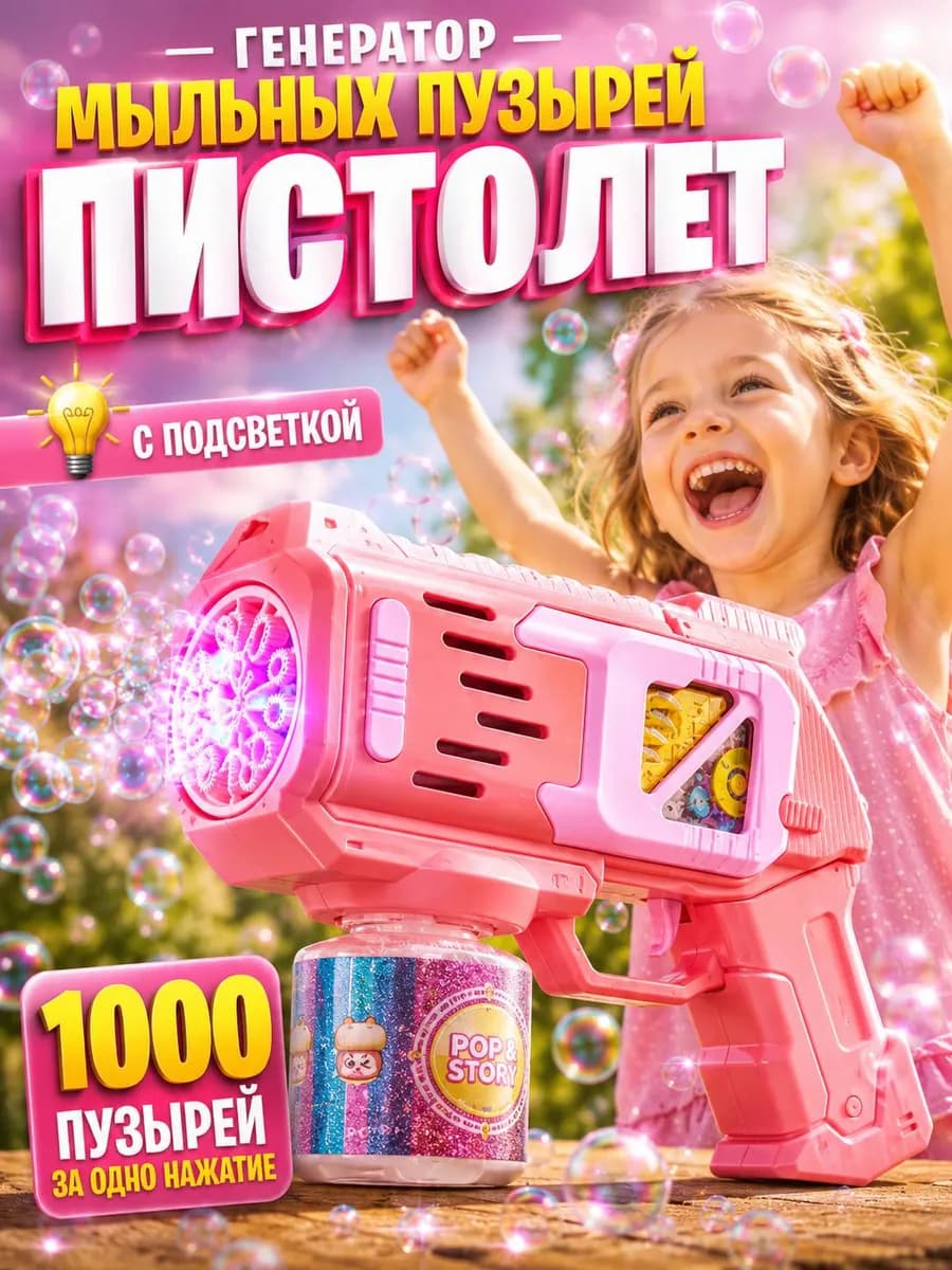 Мыльные пузыри пистолет детский игрушка